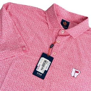 Donald Ross Sport NWT Men’s Coral Reef Micro Print Mystic Creek Golf Polo Large